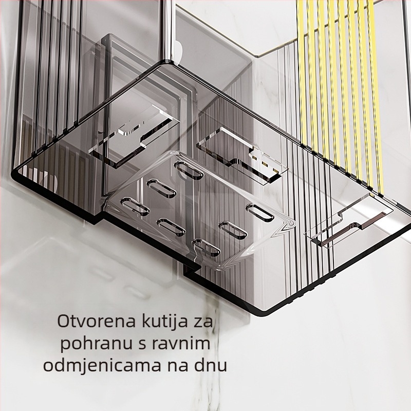 Zidni držač četkica za zube, plastičan, skladištenje, mogućnost prilagođavanja