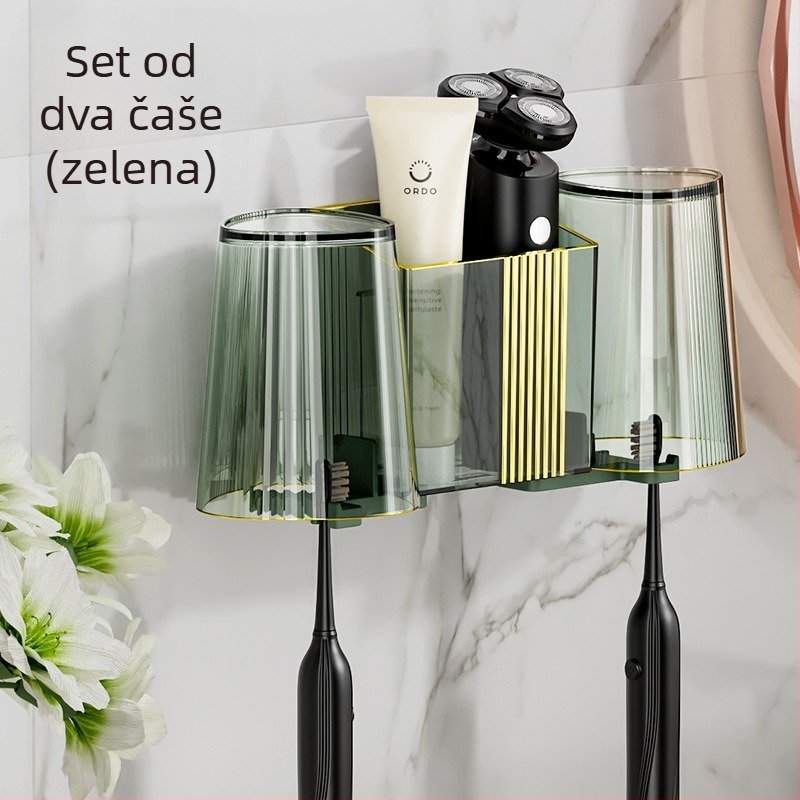 Zidni držač četkica za zube, plastičan, skladištenje, mogućnost prilagođavanja