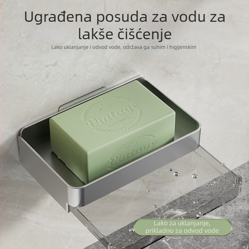 Držač sapuna za kupaonicu s usisnom čašom, bez bušenja – ABS debeli, bez poklopca, moguć ispis logotipa, prilagodba dostupna