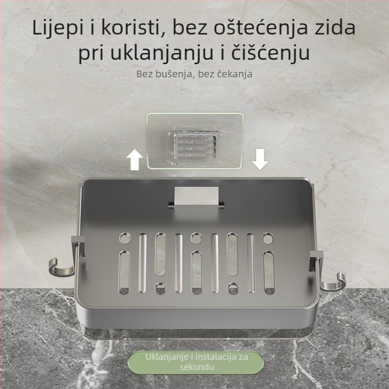 Držač sapuna za kupaonicu s usisnom čašom, bez bušenja – ABS debeli, bez poklopca, moguć ispis logotipa, prilagodba dostupna