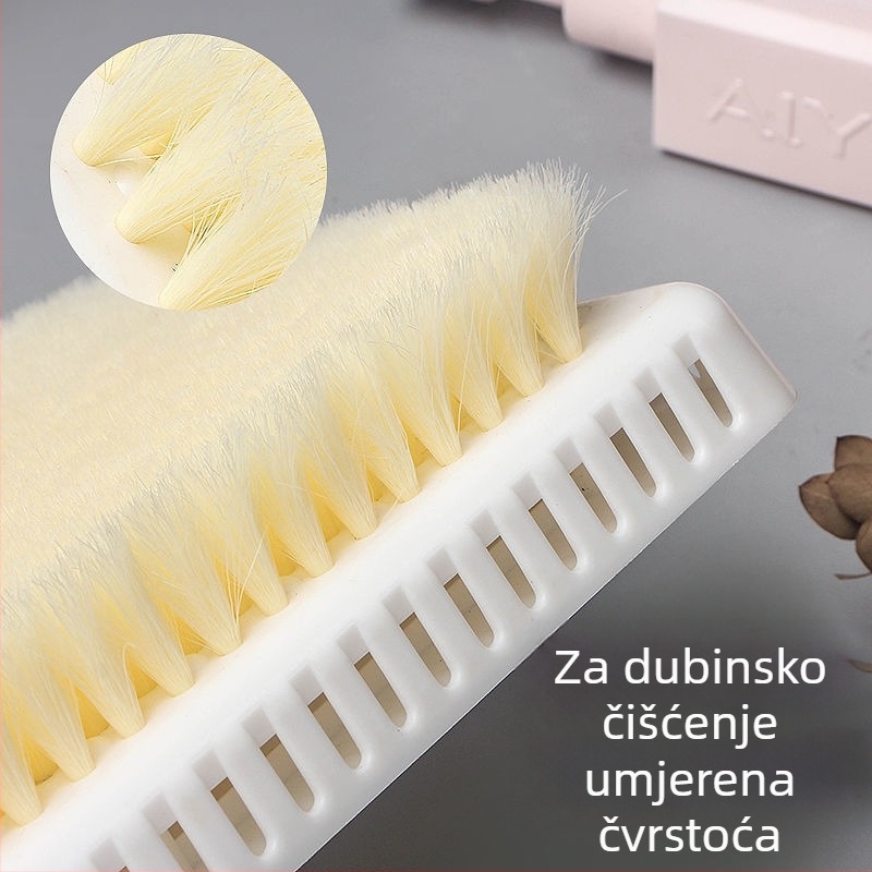 Četka za tuširanje leđa s usisnom čašom i zidnim držačem, tvrde dlačice od najlona/PP