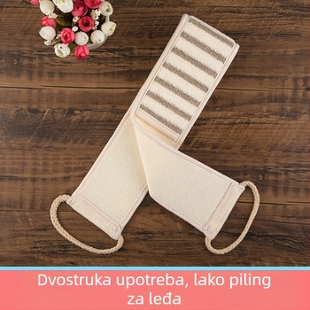 Skraber za leđa s vezicom – eksfolirajući ručnik za kupanje od bambus vlakana, spužva, pamuk, sisal i loofah