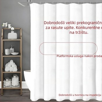 Zavjesa za tuš od poliestera, vodootporna, bez bušenja, za kupaonicu, uzorak po mjeri, moderan minimalistički stil