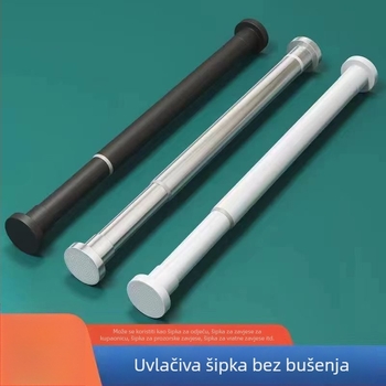 Teleskopska šipka za garderobu i zavjese, izvlačna rimska šipka za kupaonicu i sušenje odjeće