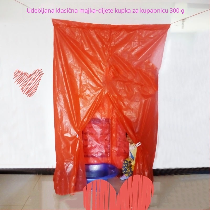 PVC kućica za kupanje i zavjesa za tuširanje za parne kupke, zimsku upotrebu, toplinska izolacija, Red Sun