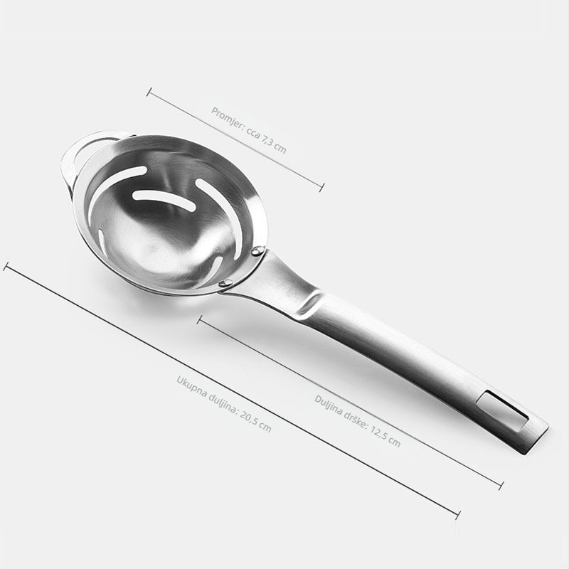 Razdjeljivač bjelanjka i žumanjka od 304 nehrđajućeg čelika, My Shuri, tiskani logo, mogućnost prilagodbe obrade