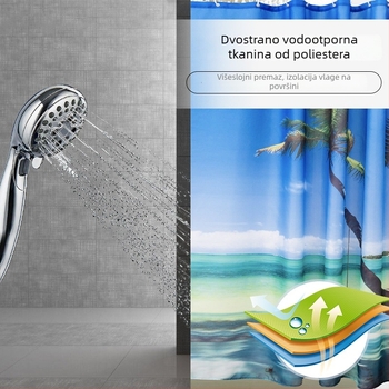 Kada zavjesa s digitalnim ispisom krajine s vodopadom, poliester tkanina, novi kineski stil, mogućnost prilagodbe.