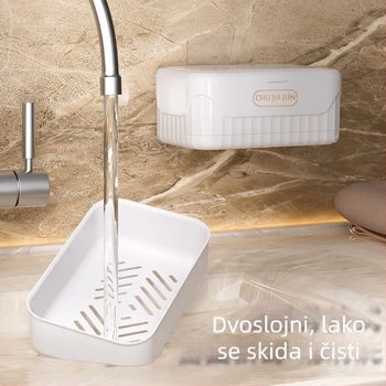Kutija za sapun s poklopcem, PP materijal, usisna čašica, otisnuti logo, Model 101, prilagodljiv