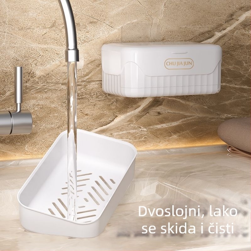 Kutija za sapun s poklopcem, PP materijal, usisna čašica, otisnuti logo, Model 101, prilagodljiv
