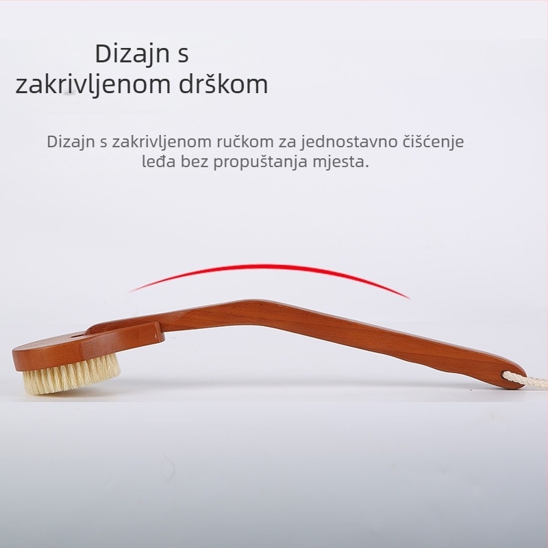 Četka za kupanje i masažu s drškom od Nan Bamboo, univerzalna uporaba, artikl YGCS-014, prilagođena obrada