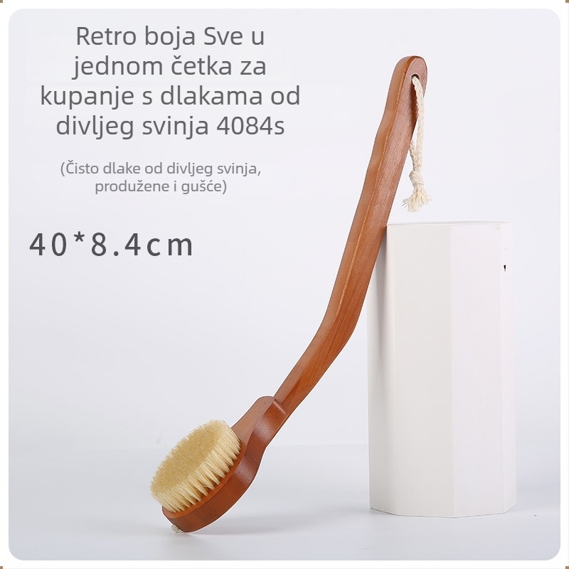 Četka za kupanje i masažu s drškom od Nan Bamboo, univerzalna uporaba, artikl YGCS-014, prilagođena obrada