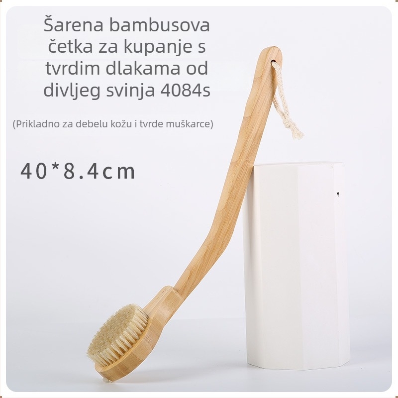 Četka za kupanje i masažu s drškom od Nan Bamboo, univerzalna uporaba, artikl YGCS-014, prilagođena obrada