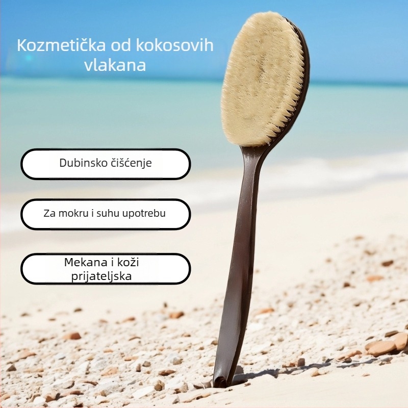 Interesting četka za tuširanje s dugim držalom, vlaknima kokosovih vlakana i mekanim za čišćenje leđa
