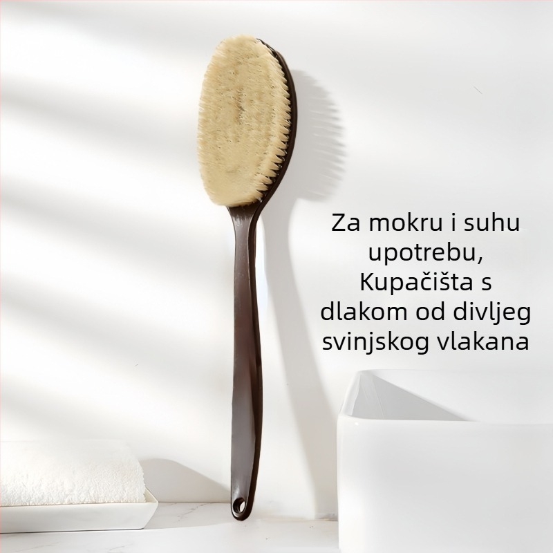 Interesting četka za tuširanje s dugim držalom, vlaknima kokosovih vlakana i mekanim za čišćenje leđa