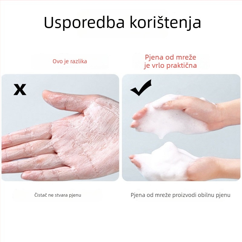 Mrežasta vrećica za kupanje za sapun i gel za tuširanje, periva, kutija 500 komada, mogućnost prilagodbe