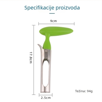 Nehrđajući čelik – alat za izdvajanje sjemenki voća (jabuke i kruške), podjela voća, mogućnost prilagođavanja