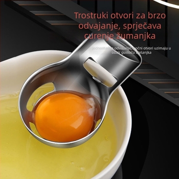 Razdjeljivač bjelanjka i žumanjka, 316 nerđajućeg čelika, ručni, zidni držač, s AKL logom