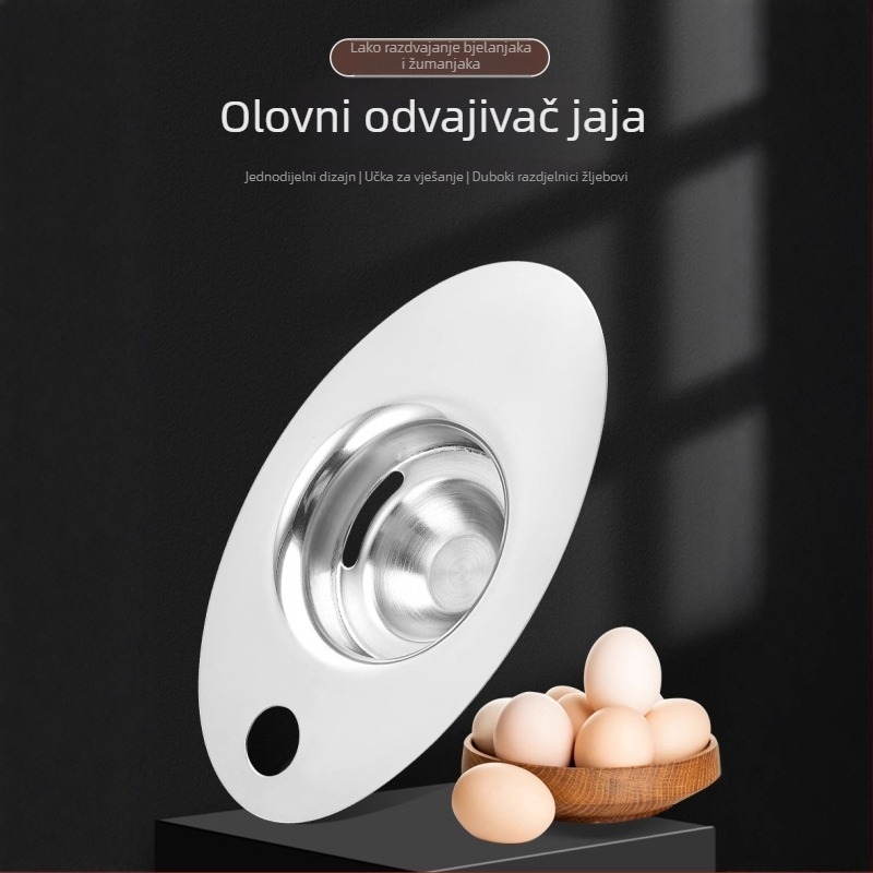 Set odvajača bjelanjka od nehrđajućeg čelika 304, ovalni dizajn, ručni kuhinjski alat za pečenje, mogućnost tiskanja logotipa