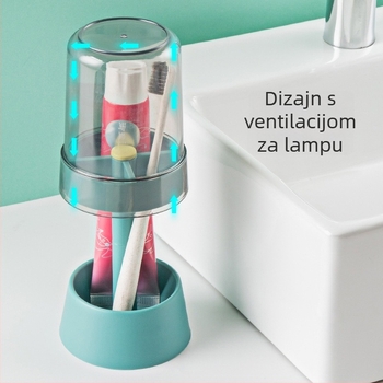 Kreativan držač četkica za zube s čašom – stolni okvir za pohranu, plastika, Kangxingda, mogućnost prilagodbe, tiskani logo, 72 komada