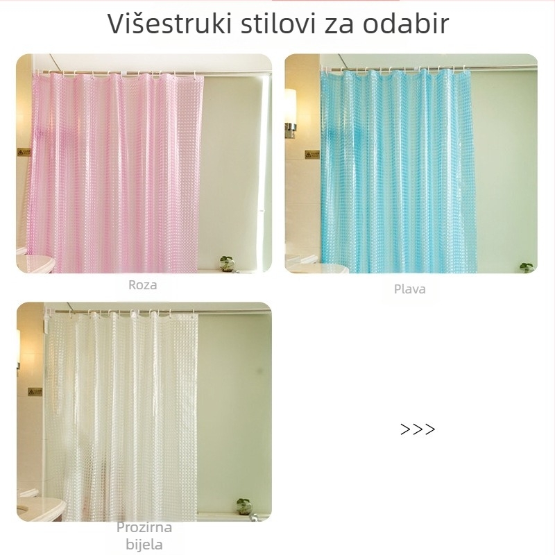PEVA zavjesa za tuširanje, vodootporna i otporna na plijesan, suvremenog minimalističkog stila, kod A18, podrijetlo Zhejiang