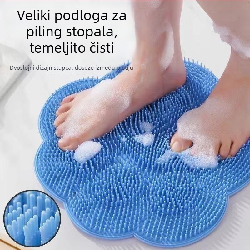 Podloga za stopala u tušu sa masažom i uklanjanjem mrtvih stanica, četka za stopala za pranje, s usisnom čašom i protukliznom površinom (plastika; univerzalna primjena; 80 komada u kutiji; ovlaštena privatna marka)