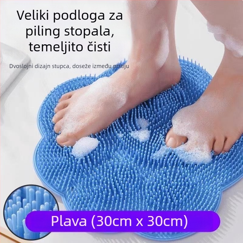 Podloga za stopala u tušu sa masažom i uklanjanjem mrtvih stanica, četka za stopala za pranje, s usisnom čašom i protukliznom površinom (plastika; univerzalna primjena; 80 komada u kutiji; ovlaštena privatna marka)