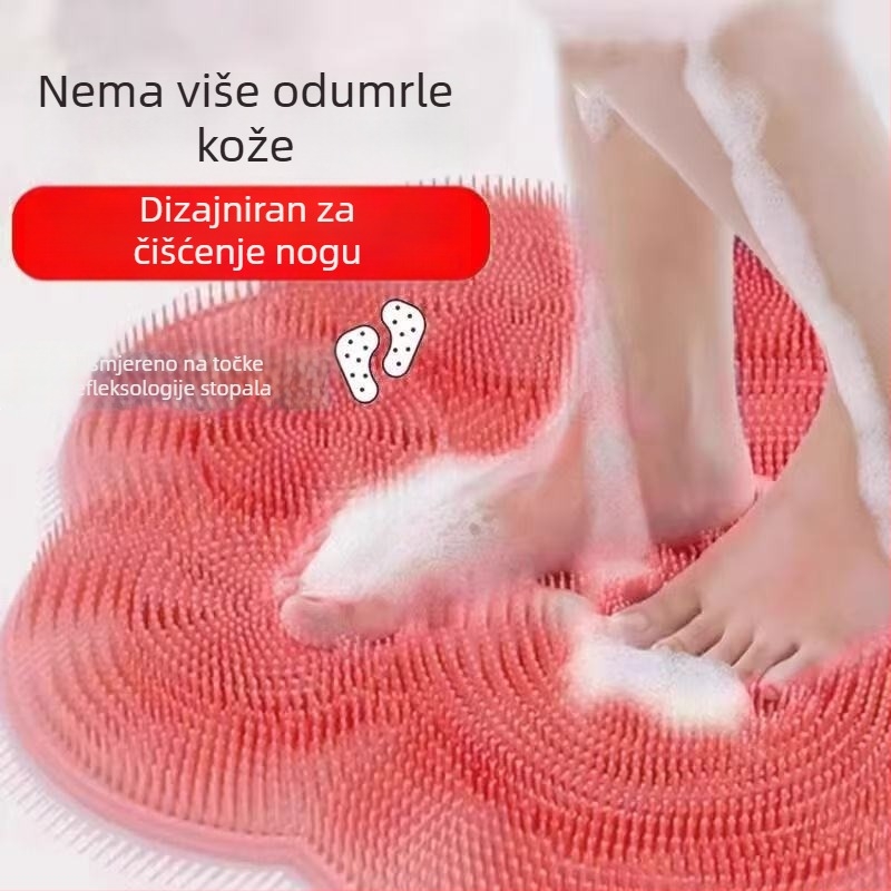 Podloga za stopala u tušu sa masažom i uklanjanjem mrtvih stanica, četka za stopala za pranje, s usisnom čašom i protukliznom površinom (plastika; univerzalna primjena; 80 komada u kutiji; ovlaštena privatna marka)