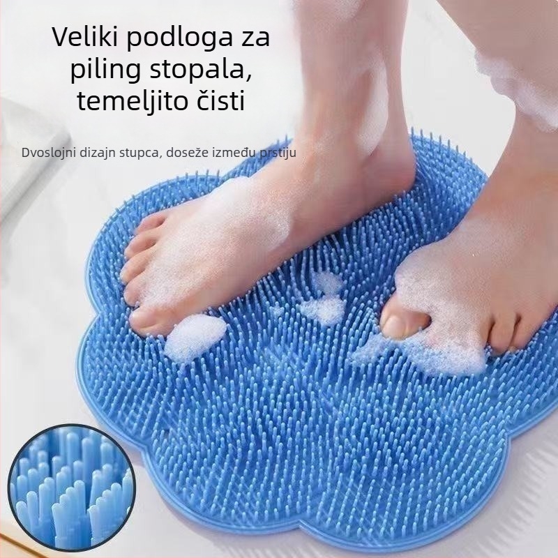 Podloga za stopala u tušu sa masažom i uklanjanjem mrtvih stanica, četka za stopala za pranje, s usisnom čašom i protukliznom površinom (plastika; univerzalna primjena; 80 komada u kutiji; ovlaštena privatna marka)