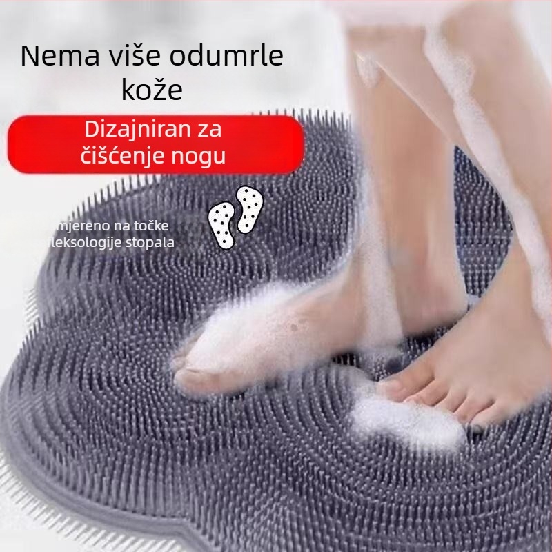 Podloga za stopala u tušu sa masažom i uklanjanjem mrtvih stanica, četka za stopala za pranje, s usisnom čašom i protukliznom površinom (plastika; univerzalna primjena; 80 komada u kutiji; ovlaštena privatna marka)