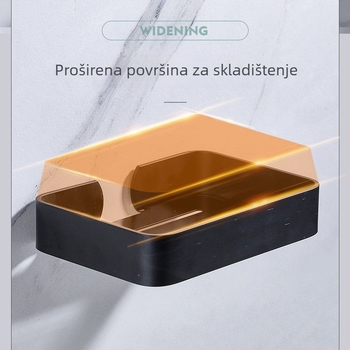 Bao Mu aluminijski zidni držač za sapun s usisnom čašicom i otisnutim logom