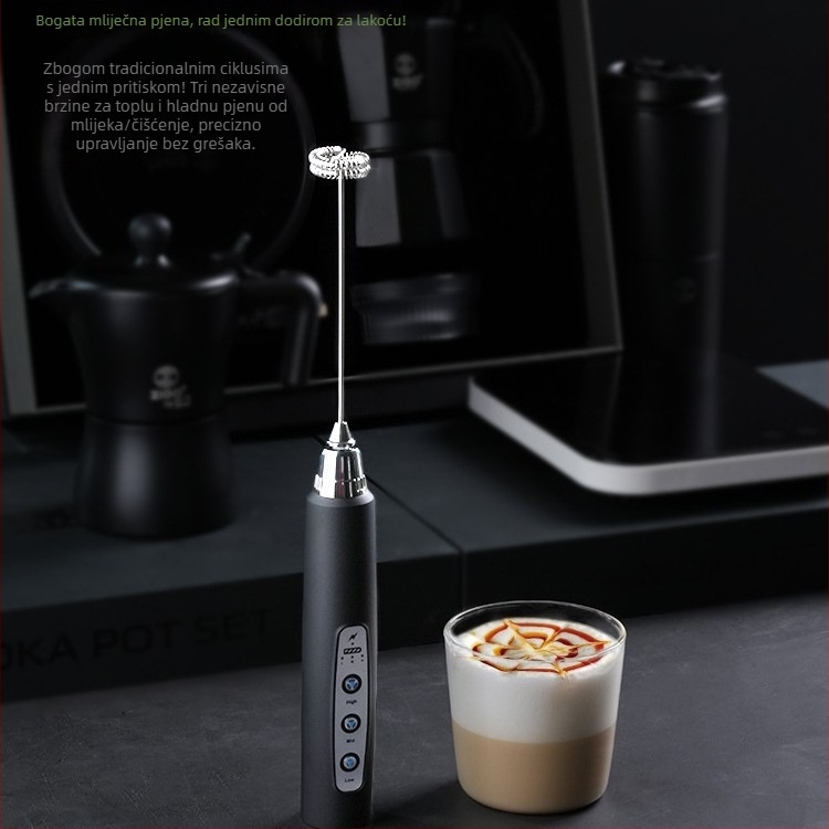 Električni naparivač mlijeka, kompaktni kućanski uređaj, ABS + nehrđajući čelik, moderni minimalistički dizajn, ZIGO brend