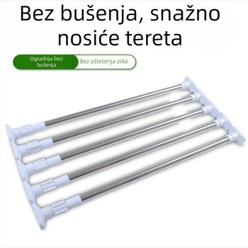 Teleskopna šipka od nehrđajućeg čelika za zavjesu za tuširanje, bez bušenja