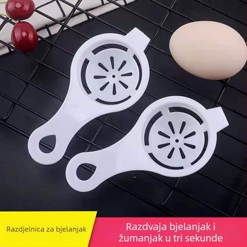 Separator bjelanjka i žumanjka — ručni, plastični, moderni minimalistički stil, ne električni.