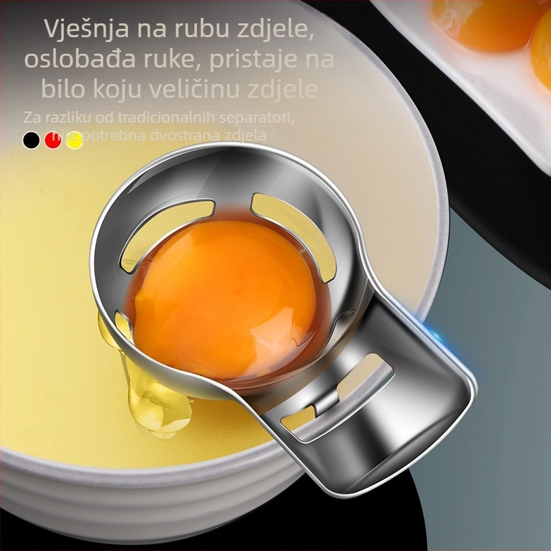 Razdvajač bjelanjaka i žumanjka, 316 nerđajući čelik, ručni, s otisnutim logom, nordijski stil, mogućnost prilagodbe, za dječju prehranu i pečenje