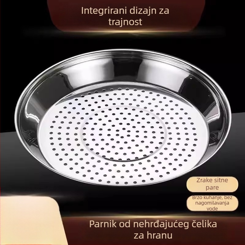 Tava za paru za wok, nehrđajući čelik 304, debela, otporna na visoke temperature, lako se čisti, guste rupe za paru, višenamjenska parna mreža 1R