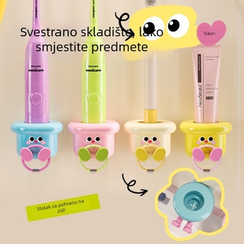 Držač četkice za zube, zidni, bez bušenja, plastični, skladište, mogućnost logotipa