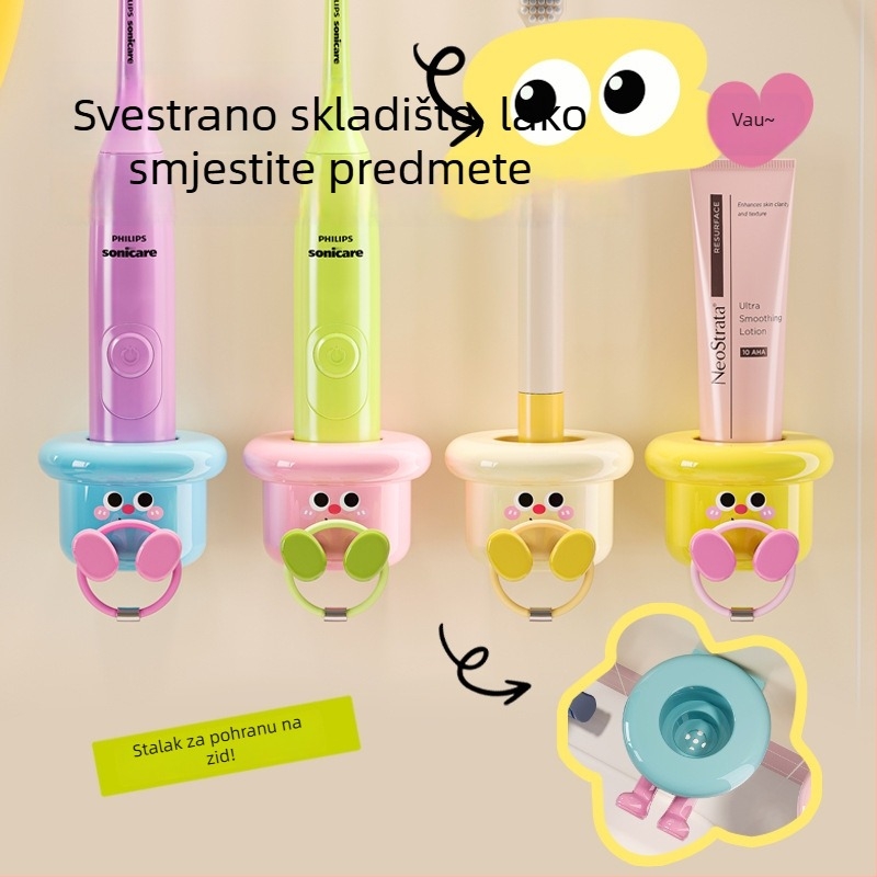 Držač četkice za zube, zidni, bez bušenja, plastični, skladište, mogućnost logotipa