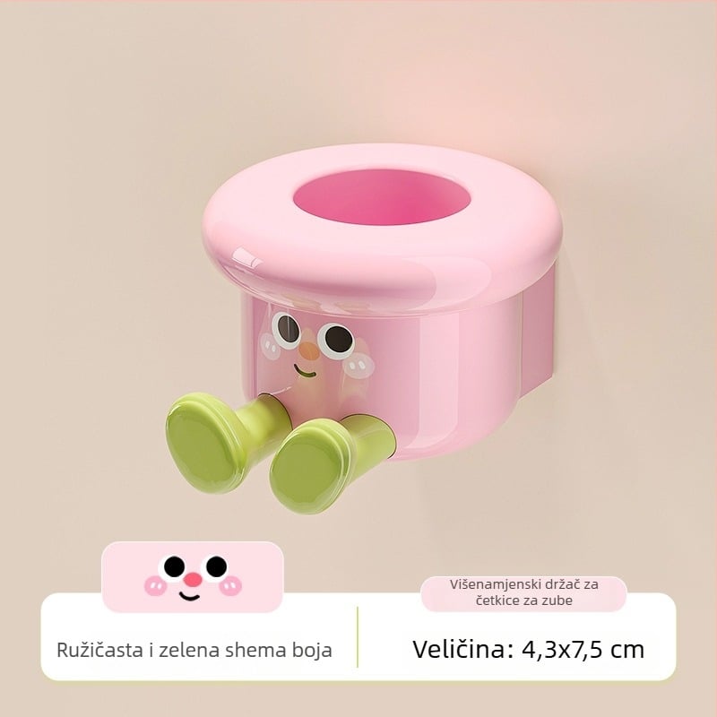 Držač četkice za zube, zidni, bez bušenja, plastični, skladište, mogućnost logotipa