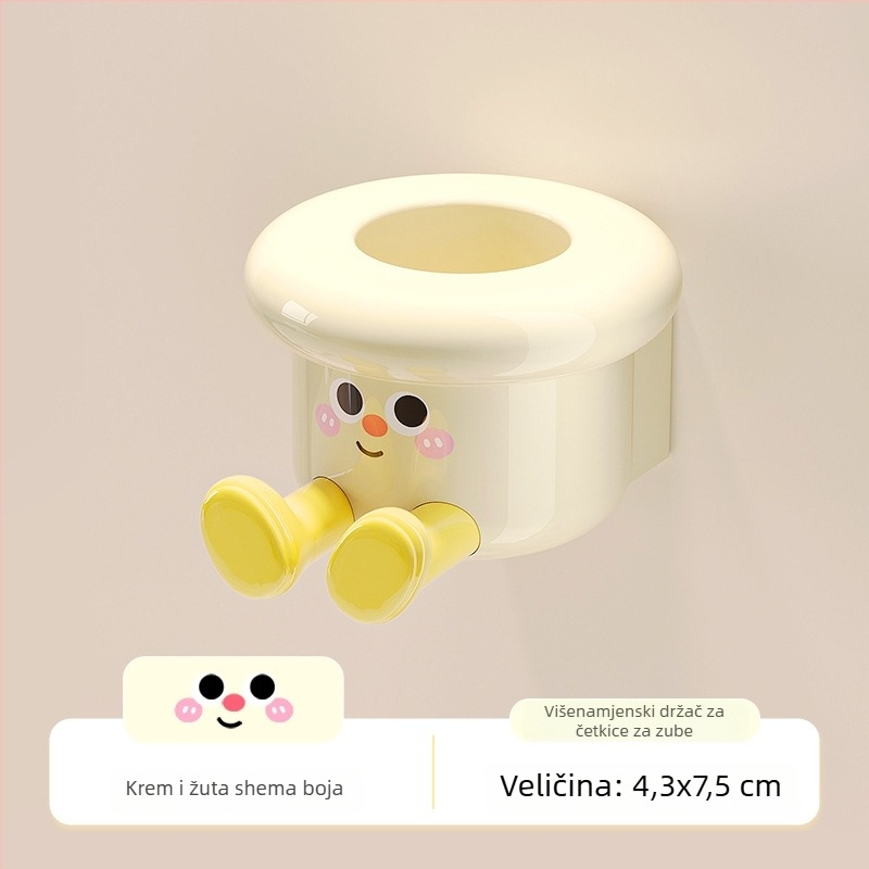 Držač četkice za zube, zidni, bez bušenja, plastični, skladište, mogućnost logotipa