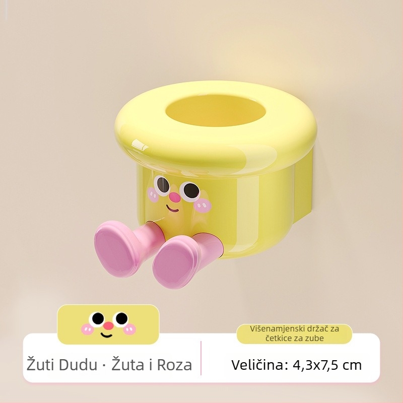 Držač četkice za zube, zidni, bez bušenja, plastični, skladište, mogućnost logotipa