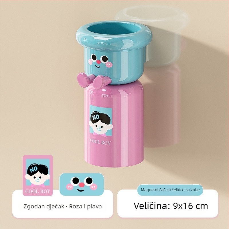 Držač četkice za zube, zidni, bez bušenja, plastični, skladište, mogućnost logotipa