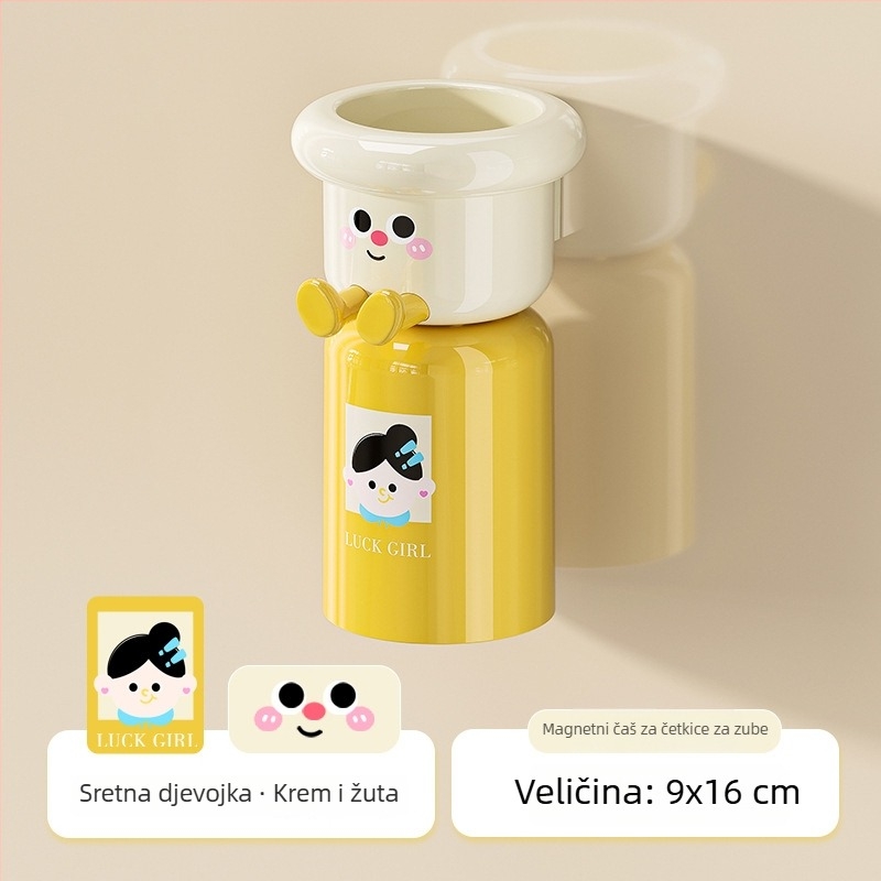 Držač četkice za zube, zidni, bez bušenja, plastični, skladište, mogućnost logotipa