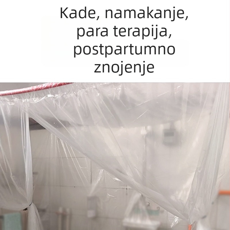Prozirni PE kupaonski šator, pravokutnog oblika, standardne debljine, prilagodljiv, dostupne različite veličine