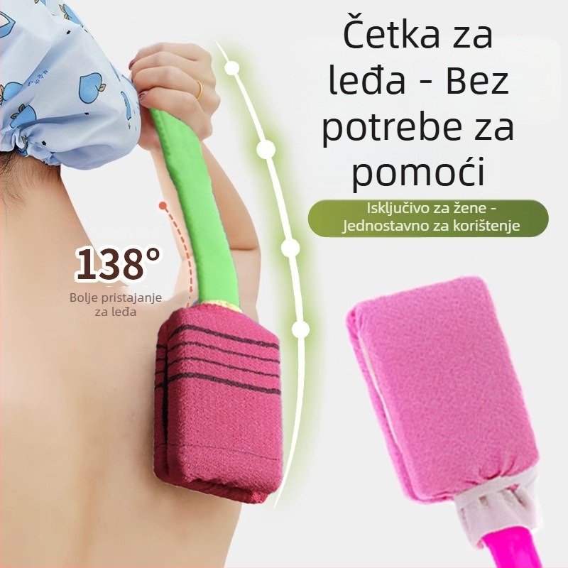 Četka za tuširanje leđa s dugačkim držalom, PP+nylon, univerzalna, kutija 200 kom.