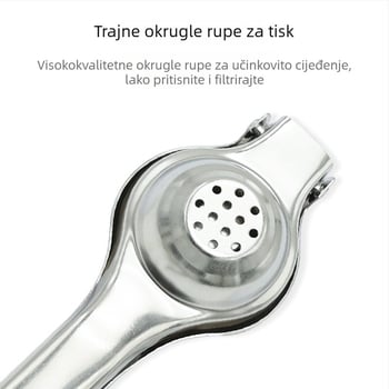 Citrusni cediljak za limune Chef Ji Qixiu, dvostruki sloj od nehrđajućeg čelika, prenosni ručni iscijeđivač, modernog dizajna