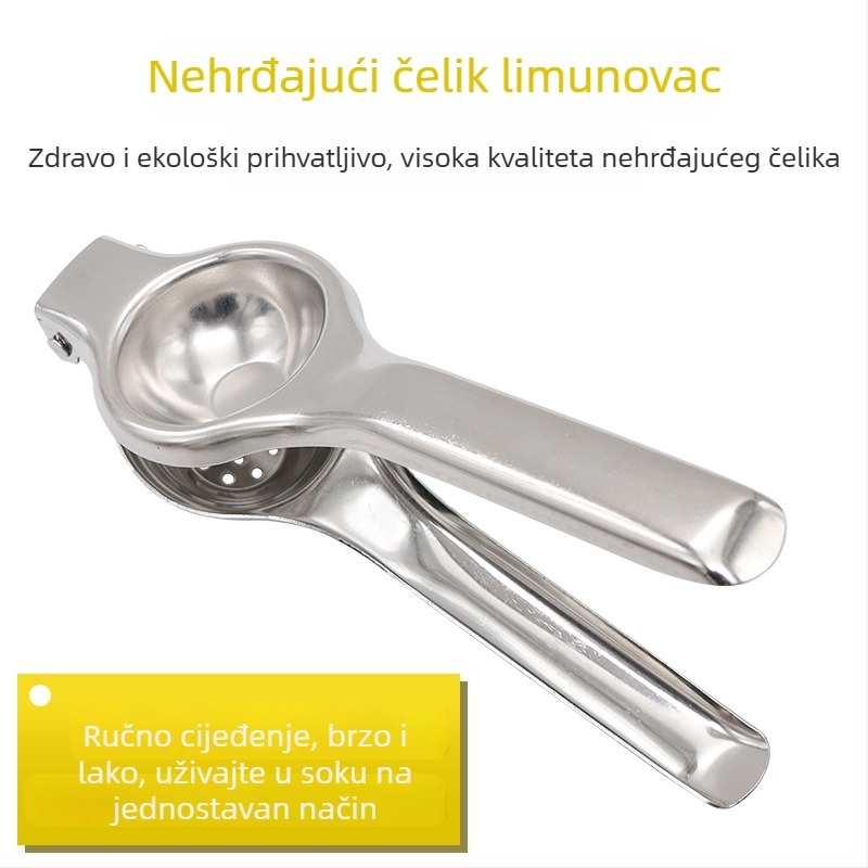 Citrusni cediljak za limune Chef Ji Qixiu, dvostruki sloj od nehrđajućeg čelika, prenosni ručni iscijeđivač, modernog dizajna