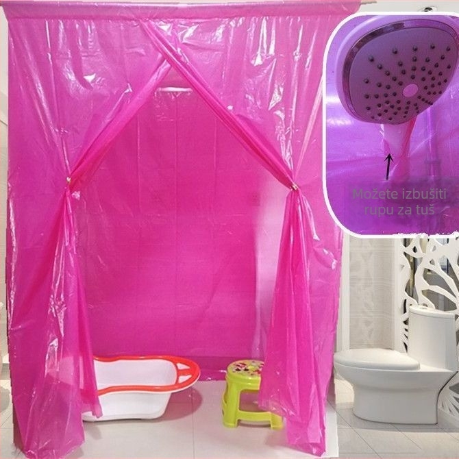 Tuš zavjesa, PE materijal, vodootporan plastični materijal, moderan minimalistički stil, nije uvezeno