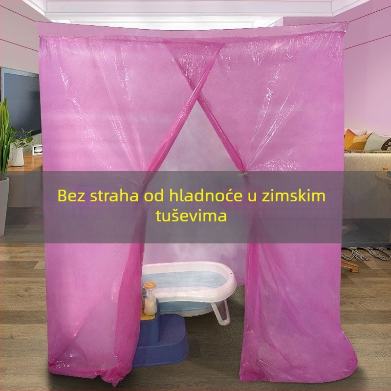 Tuš zavjesa, PE materijal, vodootporan plastični materijal, moderan minimalistički stil, nije uvezeno