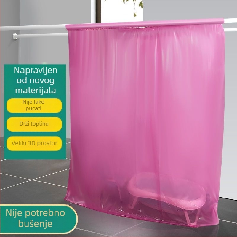 Tuš zavjesa, PE materijal, vodootporan plastični materijal, moderan minimalistički stil, nije uvezeno