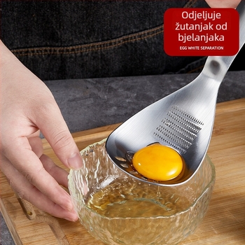 Višenamjenska žlica za hranu s odvajačem žumanjka i bjelanjka te otvaračem boca, nehrđajući čelik 304
